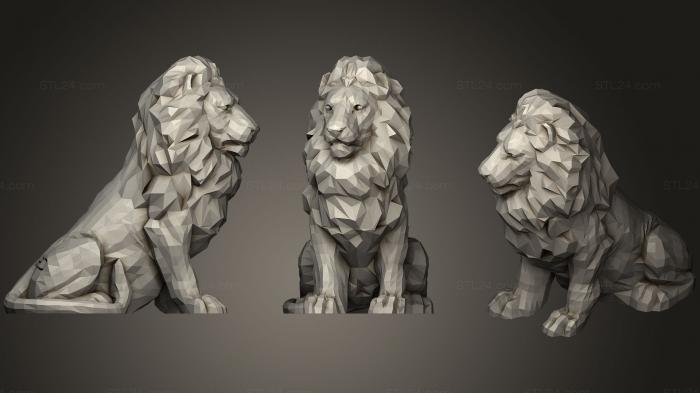 Статуэтки львы тигры сфинксы (Лев Леон3D, STKL_0286) 3D модель для ЧПУ станка